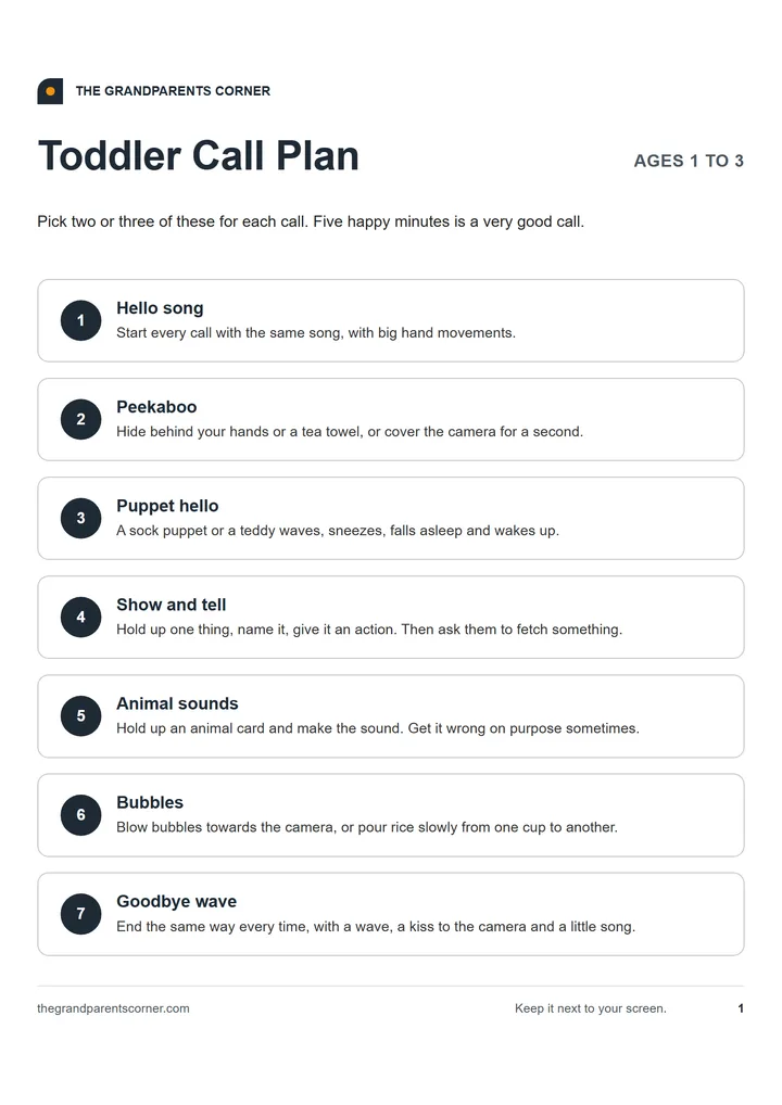 Preview of the Toddler Call Plan printable
